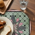 thumbnail image 3 of Farmhouse Flowers Round 13 Inch Placemats Set of 8, Ethnic Retro Abstract Pattern Lattice HeatResistant Non Slip Place Mats for Dining Table, Wipeable Braided Kitchen Table Mats for Housewarming, 3 of 9