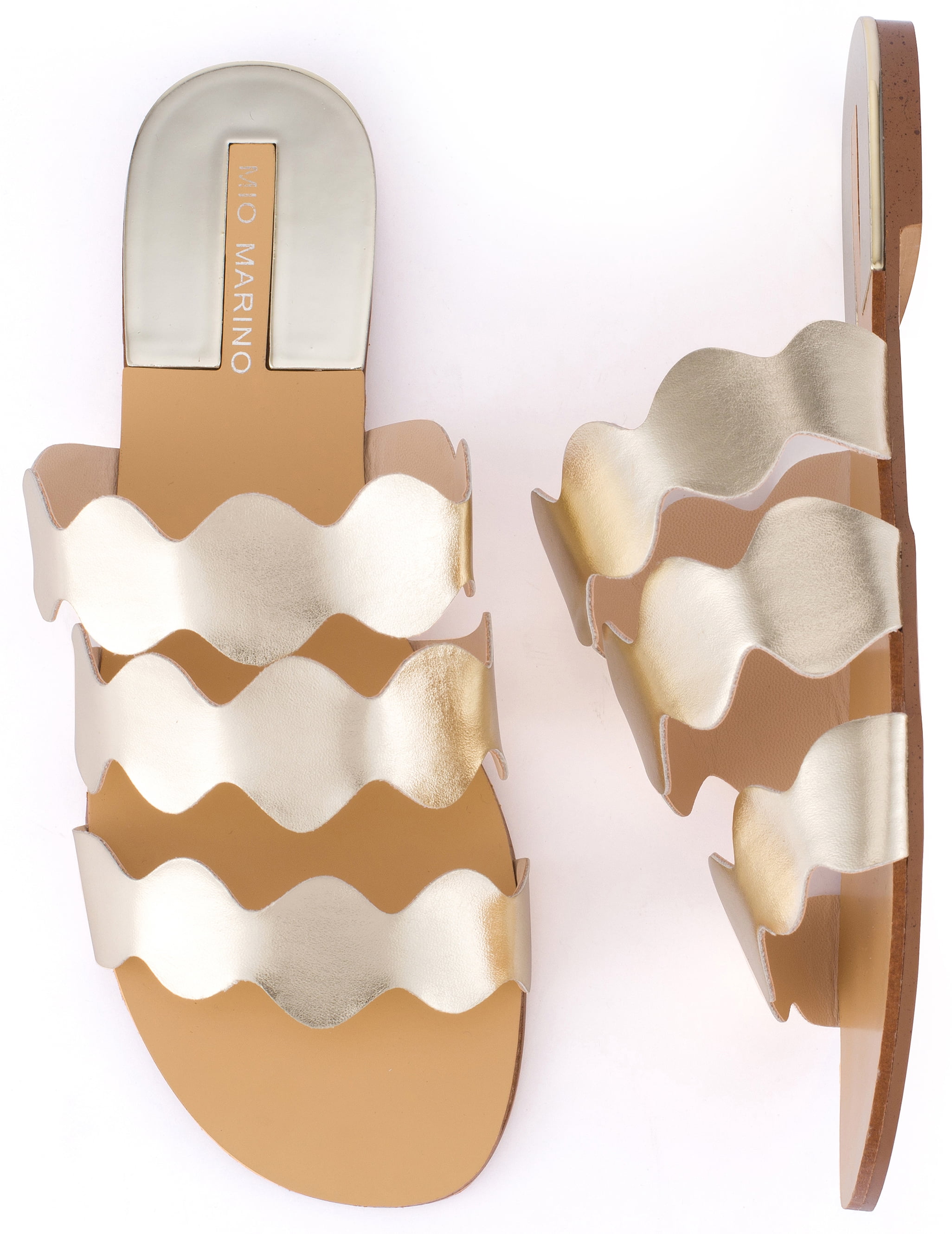 Mio Marino Frillscalloped Slide Sandals for Women