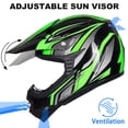 thumbnail image 4 of Casco ILM Youth Kids ATV Motocross B07 Verde/Plateado DOT, 4 of 7