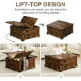 thumbnail image 3 of Coffee Table with Storage, 31.5" W Farmhouse Lift Top Wood Square Center Table with Charging Station, Rustic Cocktail Tables with Flip Top Lids for Living Room, Home Office, Rustic Brown, 3 of 12