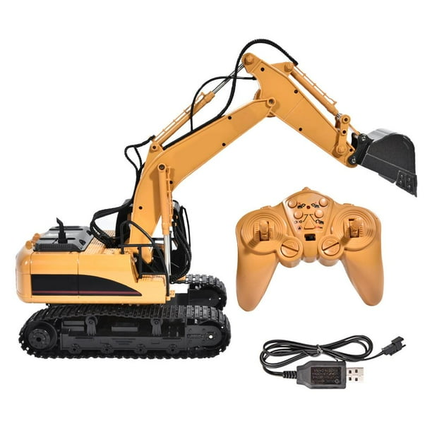 HERCHR 2.4G Electronic Excavator, 2.4G 1/14 Scale 15 Channel Electronic Excavator Remote Control