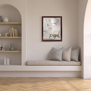 Moclever Wall Mount Mirror 11.8x15.7in Wood Like Frame Rectangle Modern Hanging Mirror for Bathroom Bedroom Living Room, Red