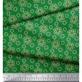 thumbnail image 3 of Soimoi Green polyester Crepe Fabric Artistic Floral Decor Fabric Printed Yard 52 Inch Wide, 3 of 5