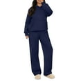 thumbnail image 4 of Hoodie Sets Sweatset Hoodie And Sweatpants Set Sweat Set Sweat Suit Sweatsuits Women 2 Piece Outfit Fall Tracksuit Matching Oversized Hoodies Baggy Sweatpants Set, Dark Blue-M, 4 of 5