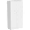 thumbnail image 5 of Steel Wardrobe Cabinet with 2 Doors, White Metal Locker Cabinet for Storage with Hanging Rod and 4 Shelves, Lockable Metal Closet Cabinet for Bedroom, Cloakroom and Home Office, 5 of 15
