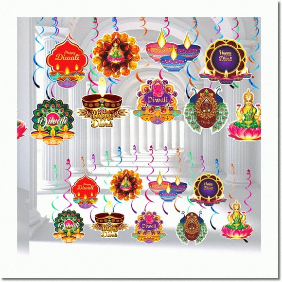 Spirales Festives : Décorations de Diwali Vibrantes & Fournitures de Fête pour Célébrations à Thème Deepavali à la Maison