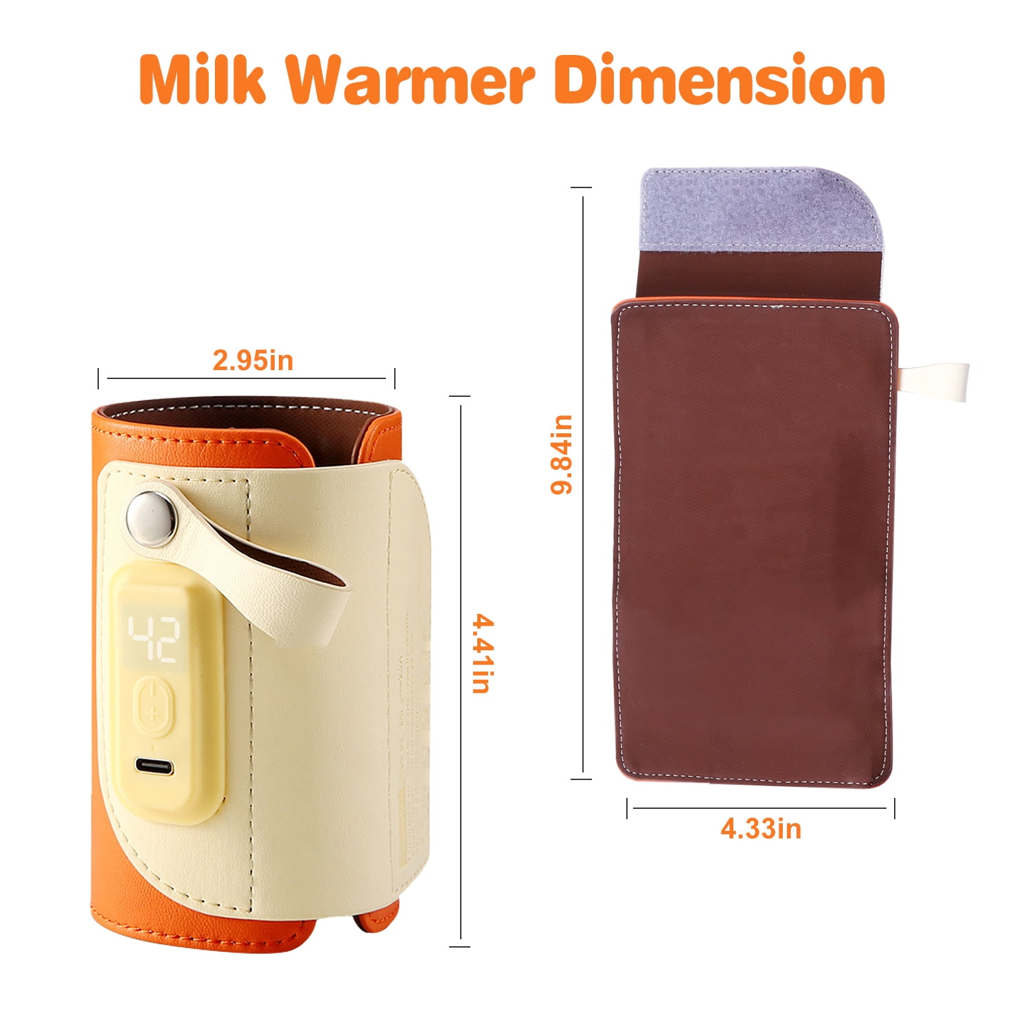 Portable Toddler Milk Warmer 5 Temperature Adjustable TeqHome Handhold Bottle Warmer with Fast Charge Adapter for Outdoor Car Travel