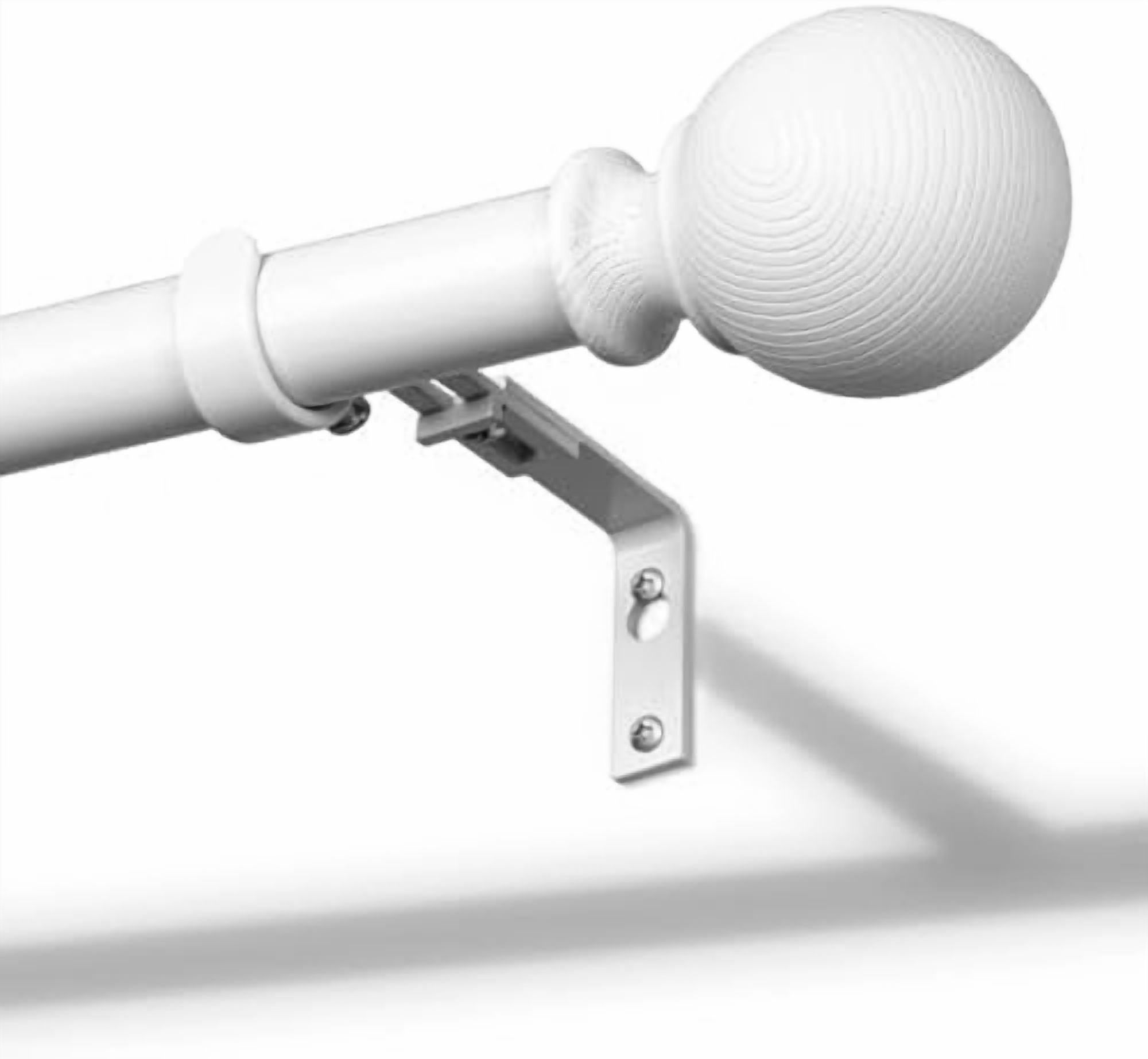 White Curtain Rods for Windows 72 to 144 Inch(6-12ft) - 1'' Diameter Heavy Duty Curtain Rods with Imitation Wood Grain Pattern Finials,Adjustable Decorative Curtain Rods Set,28-144''