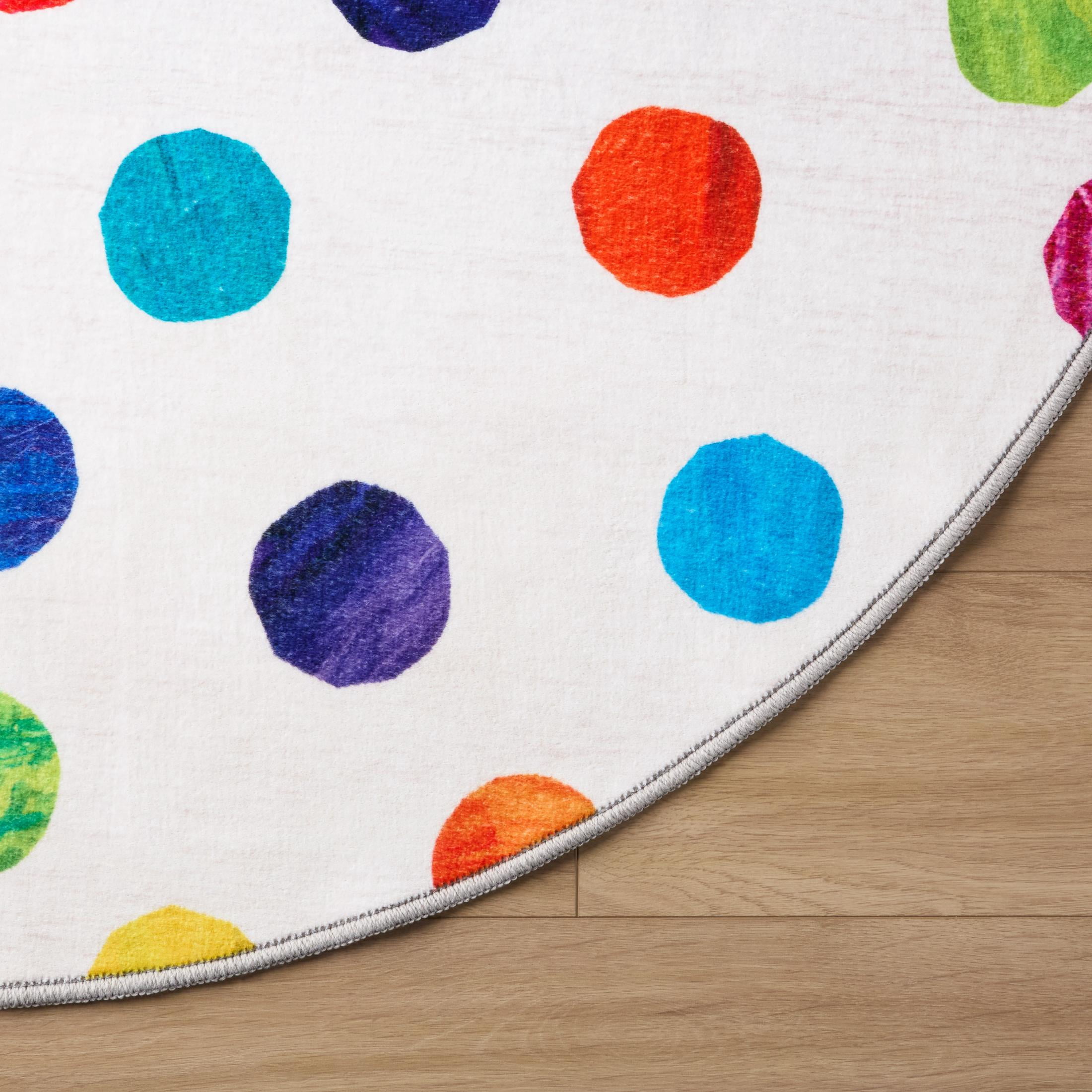 Eric Carle Washable Polka Dot Children's Area Rug, 5' x 5'
