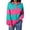 Hot Pink, variant on qucoqpe Oversized Striped Printed Sweatshirts for Women Fashion Color Block Buttons Lapel Long Sleeve Pullover Casual Top for Fall and Winter