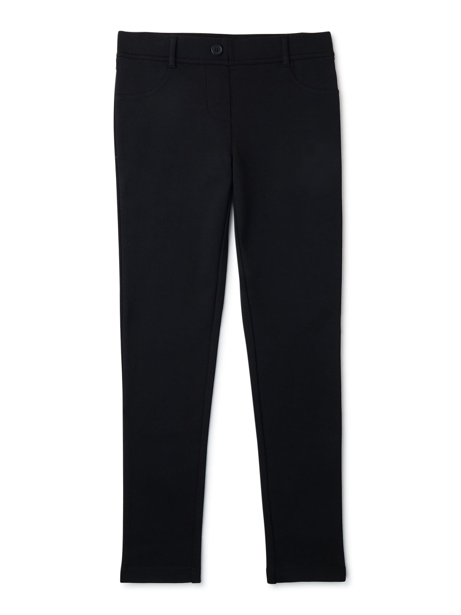 U.S Girls' School Uniform Pants 2 Pack Ponte Stretch Jegging Khaki Pants Size: 4-16 Polo Assn 