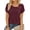Burgundy, variant on MOYIKO Womens Blouses Petal Sleeve Tops Square Neck Summer Trendy Tunic Casual T Shirts