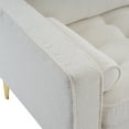 thumbnail image 6 of 85" Sectional Sofa Couch with Reversible Chaise, L-Shape Couch with Bolster Pillows and Metal Legs, Boucle Yarn Fabric Convertible Sofa for Living Room Apartment Small Space, Beige, 6 of 7