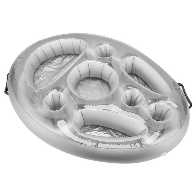 Floating Drink Holder, Portable Comfortable Floating Pool Tray For Swimming Pool Party Black,Silver,Transparent