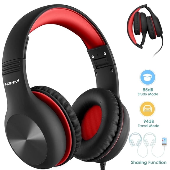 Comvin Kids Headphones for School, Foldable Wired Headphones for Kids Toddlers Boys Girls with Sharing Function & Safe Volume Limited
