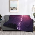 thumbnail image 2 of Fuzoiu Thunderstorm Violet Purple Print Flannel Blanket,Throw Blanket,Flannel Home Decor,Fleece Bed Blankets,Cozy Soft Blanket for Bed, Sofa, Camping, and Travel-80"x60", 2 of 6