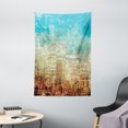 thumbnail image 1 of Colorful Tapestry, Abstract Creative Weathered Design Grunge Effect Contemporary Art, Wall Hanging for Bedroom Living Room Dorm Decor, 40"W X 60"L, Brown Yellow Aqua and White, by Ambesonne, 1 of 2