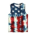 thumbnail image 4 of HOMBOM Summer Muscle Tops for Women Loose Fit Casual independence Day Print Sleeveless Crew Neck Tank Blouse, 4 of 5