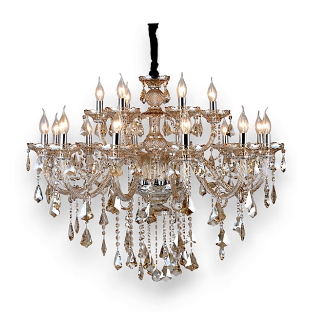 Candil de techo cristal cortado D'Gala Iluminación DG8015 Champagne de 12+6 luces