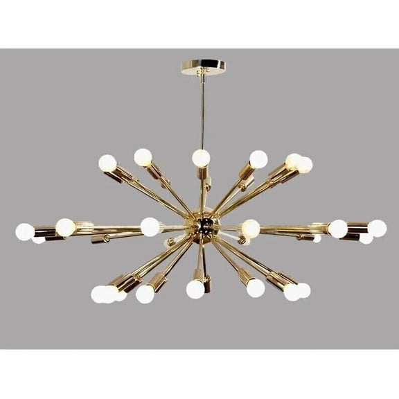 Modern Brass 5 Arms Globe Sputnik Chandelier Light Fixture - Sputnik Starburst