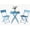 Blue, variant on 3-Piece Patio Bistro Set – Metal Frame Folding Patio Furniture, Outdoor/Indoor Bistro Table and Chairs Set, No Assembly Needed, for Balcony, Yard, Garden, Yellow