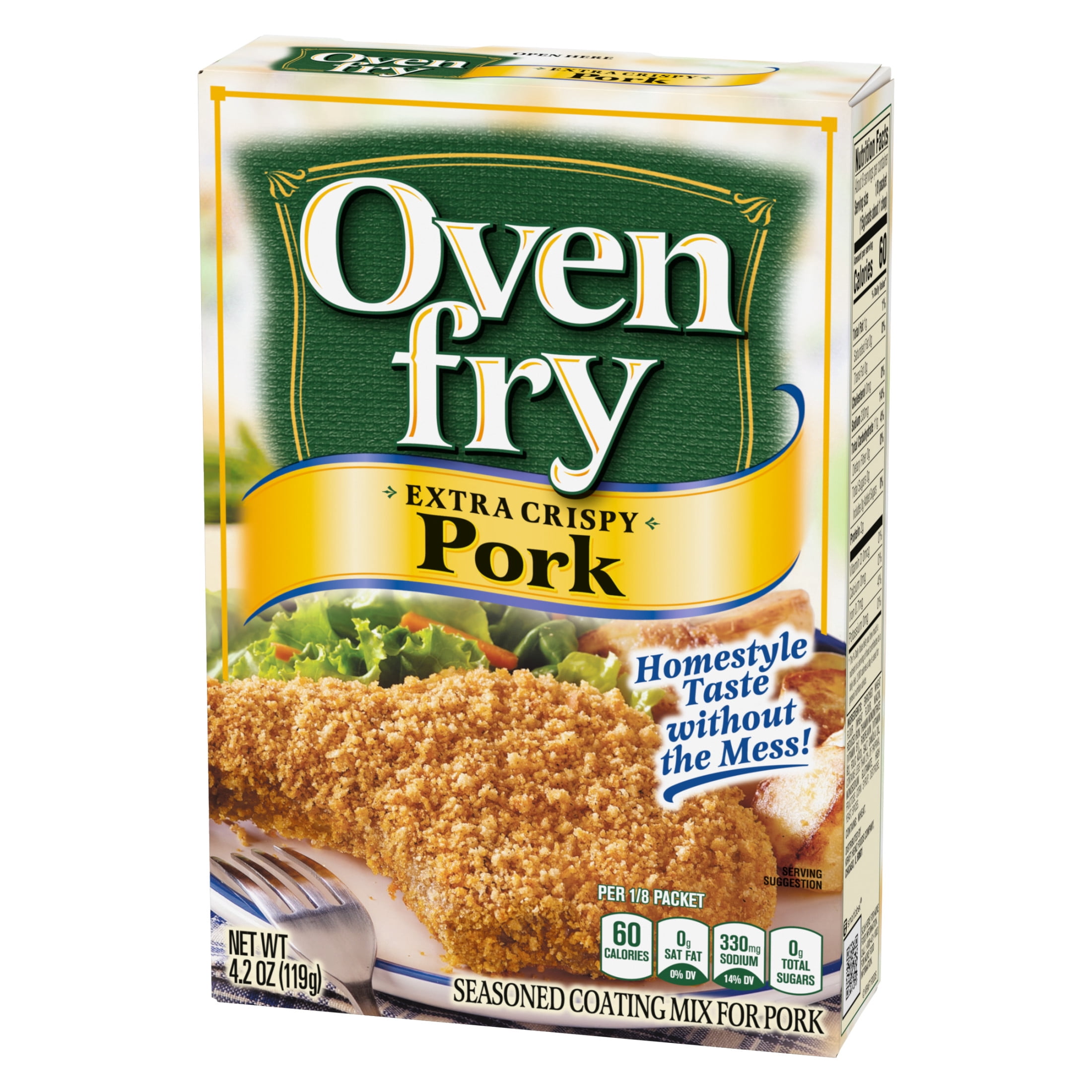 Oven Fry Extra Crispy Seasoned Coating Mix for Pork, 4.2 oz Box
