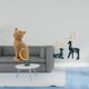 thumbnail image 2 of Conjunto de figuras decorativas de resina de gato y reno. Esculturas de animales para la entrada, estantería, sala de estar, dormitorio u oficina. Ado, 2 of 8