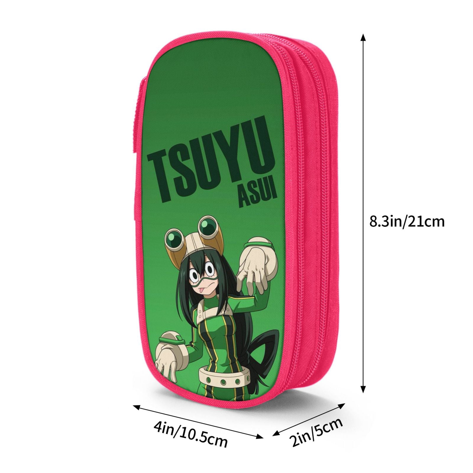 My Hero Academia Tsuyu Asui Pencil Case Large Capacity Pencil Pouch Pen Bag Office Stationery Organizer Travel Makeup Bag Pink