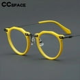 thumbnail image 2 of 57028 Vintage Acetate Optical Spectacle Frames Women Fashion Round Metal Eyeglass Frame Men Trend Transparent Eyewear C6Green, 2 of 6