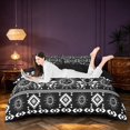 thumbnail image 3 of Homewish Bohemian Sun Moon Bedding, Baroque Damask Duvet Cover Full, Black White Aztec Decor, Black Reversible 3 Pieces, 1 Duvet Cover and 2 Pillowcases, 3 of 6