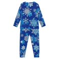 thumbnail image 3 of Renewold 3-4 Kid's Nightwear Set Blue Snowflake Pajama Indoor Clothing Christmas Round Neck Sleepwear for Spring Fall Winter 2 Pieces Pullover Tops Long Pants, 3 of 5