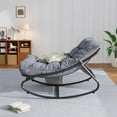 thumbnail image 6 of Garvee Outdoor Rocking Papasan Chair, Nursery Lounge Chair with Thick Cushions, Modern Rocking Chairs for Bedroom, Living Room, Porch, Garden, Lawn, Grey, 6 of 7