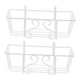 thumbnail image 5 of WASHWEPE Balcony Flowerpot Stand Made of Iron with Square Shape for Plant Lovers 2Set 12.6x5.9x4.9in, 5 of 8