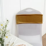 BalsaCircle 5 Gold Velvet Ruffled Stretch Chair Sashes Wedding Party ...