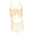 thumbnail image 2 of Falda de cadena con borlas y sujetador de bikini para traje de baño con adornos para discotecas dorado, 2 of 8