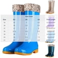 thumbnail image 4 of Taqqpue Women's Rain Boots Plus Size Knee High Fleece Lined Warm Thick Sole Mid Heel Waterproof Long Boots for Women Size 5-10.5 Non-Slip Waterproof Garden Shoes Outdoor Wet Weather, 4 of 6