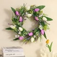thumbnail image 6 of HuiXinOu Spring Front Door Flower Garland 14 Inch Outdoor Porch Decor Fragrant Floral Leaf Money Plant Wreath Home Entrance Seasonal Hanging Decoration for Patio & Entryway, 6 of 7