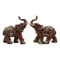 thumbnail image 2 of Ebros Faux Wood Feng Shui Elephant with Trunk Up Set of 2 Thai Buddhism Figurine, 2 of 4
