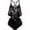 black, variant on Women's Black Dragon Print Flounce Tankini Swimsuit, High Waist Ruched 2-Piece Bathing Suit
