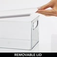 thumbnail image 5 of mDesign Deep Plastic Bathroom Storage Box with Lid/Handles, 2 Pack, Clear/White, 5 of 8