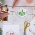 thumbnail image 6 of 3drose, Pretty Watercolor Green Succulent Flowers Monogram A, 3 inch Snowflake Porcelain Ornament, 6 of 7