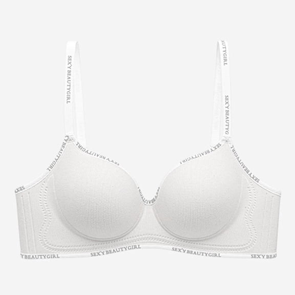 MVRLSH Jelly Bras For Women Womens Wireless Bra Full Coverage Supportive Anti Sagging Correction Lightweight White S-Xl