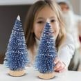 thumbnail image 7 of Mini Christmas Tree with Blue Glitter and Snow for Desktop Ornament, Ideal as Small Holiday Decor and Home Party Scenes-A, 7 of 7