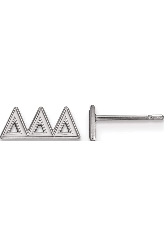Sterling Silver Rh-Plated Logoart Delta Xs Post Earrings (5 X 12) Made In United States ss005ddd