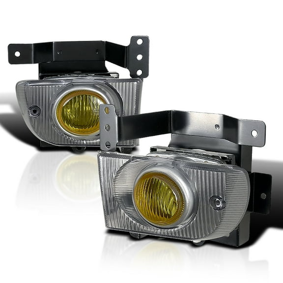 Spec-D Tuning Yellow Bumper Driving Fog Lights Bulbs Switch Compatible with 1992-1995 Honda Civic 4Dr Sedan L R Pair Assembly