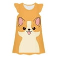 thumbnail image 1 of Pyjamas pour Enfants, Robe de Nuit à Manches Volantées Imprimé Dessin Animé Respirante Douce Coupe Ample Pyjama Orange 4 Ans-5 Ans, 1 of 2