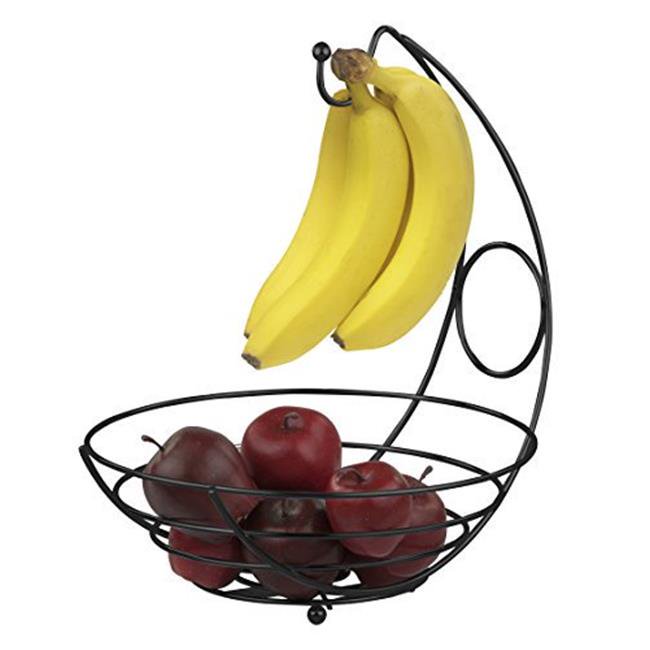 Home Basics Black Fruit Basket with Banana Tree