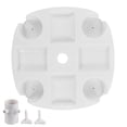 thumbnail image 1 of Plateau de Table Parapluie de Plage Blanc Rond avec Porte-Gobelet 4 Tasses pour Boisson Collation, 1 of 14