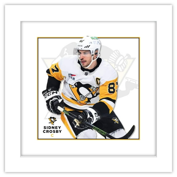 Gallery Pops NHL Pittsburgh Penguins - Sidney Crosby Player Feature Series 25 Wall Art, White Framed Version, 12" x 12"