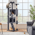 thumbnail image 3 of Alden Design 80″ Tall Multilevel Cat Tree with 2 Condos & 3 Scratching Posts for Kittens, Dark Gray, 3 of 9